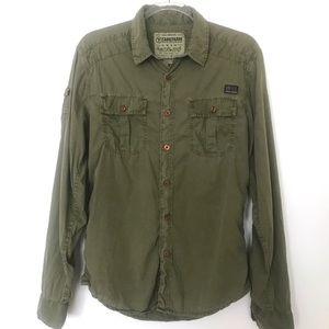 Tankfarm Khaki Long Sleeve Button Down Shirt